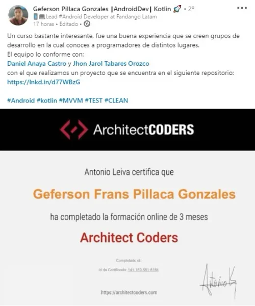 Testimonio de Jeferson Pillaca