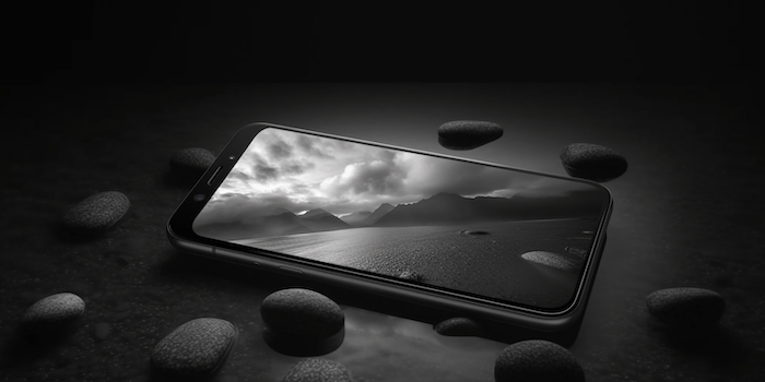 Smartphone en blanco y negro
